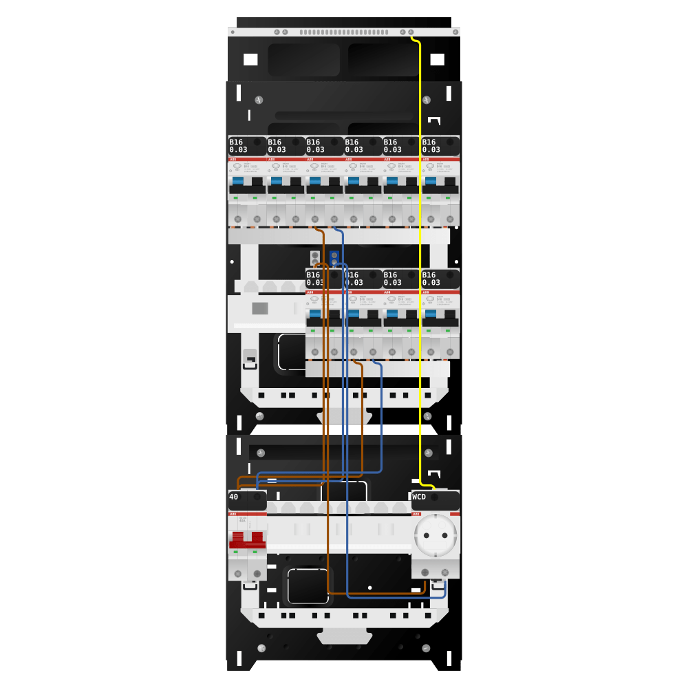 ABB Groepenkast 1 fase 10 alamat + wcd SN201