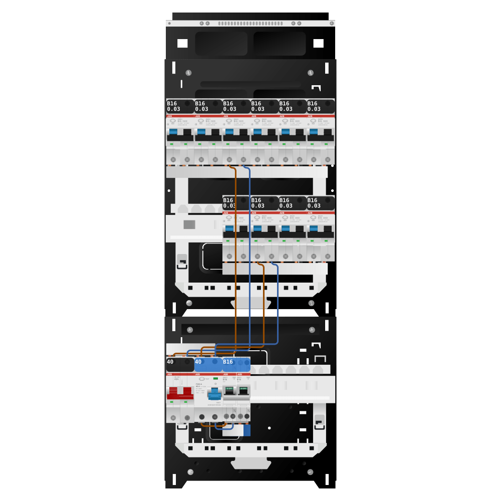 ABB Groepenkast 1 fase 10 alamat + kookgroep SN201