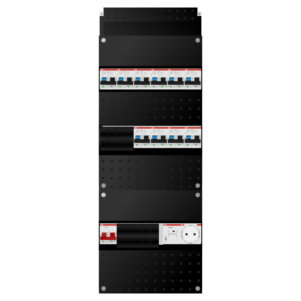 ABB Groepenkast 1 fase 10 alamat + beltrafo + wcd SN201