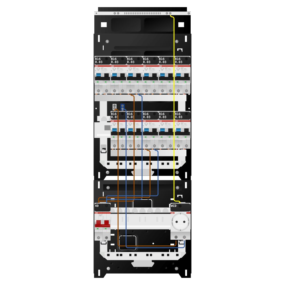 ABB Groepenkast 1 fase 11 alamat + wcd SN201