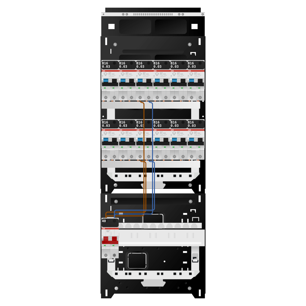 ABB Groepenkast 1 fase 12 alamat SN201
