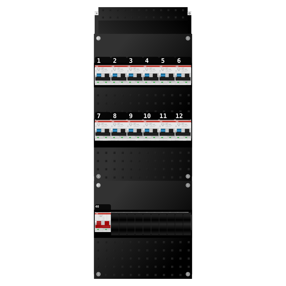 ABB Groepenkast 1 fase 12 alamat SN201