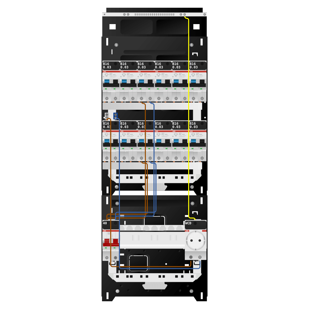 ABB Groepenkast 1 fase 12 alamat + wcd SN201