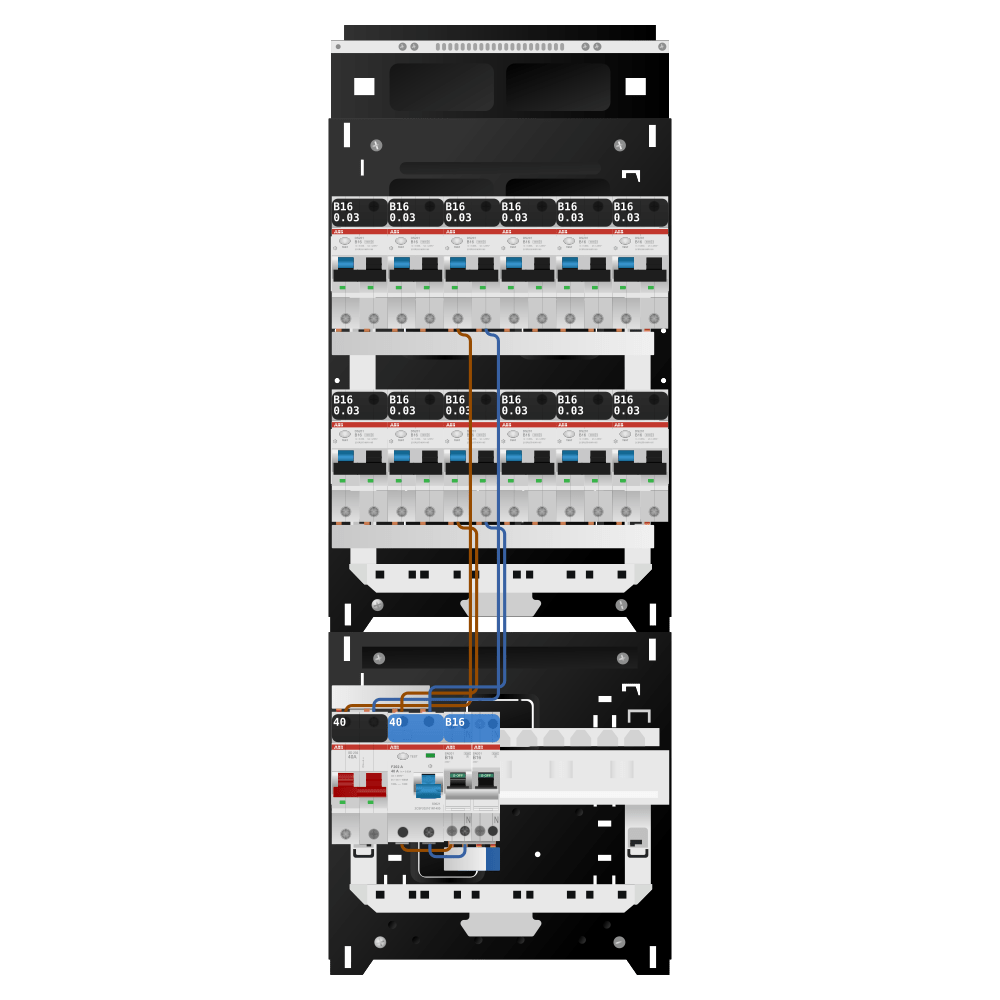 ABB Groepenkast 1 fase 12 alamat + kookgroep SN201