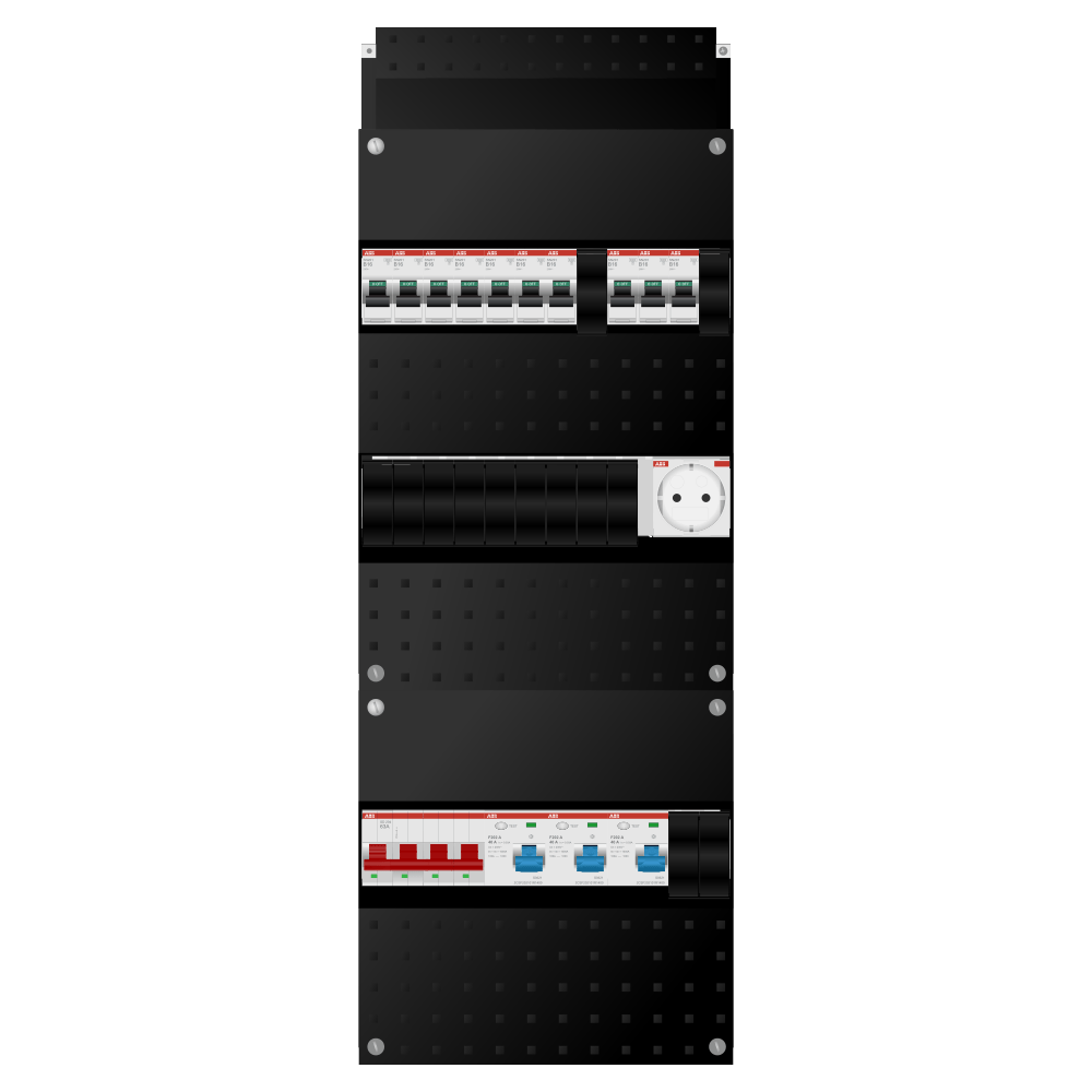 ABB Groepenkast 3 fase 10 groepen + wcd SN201