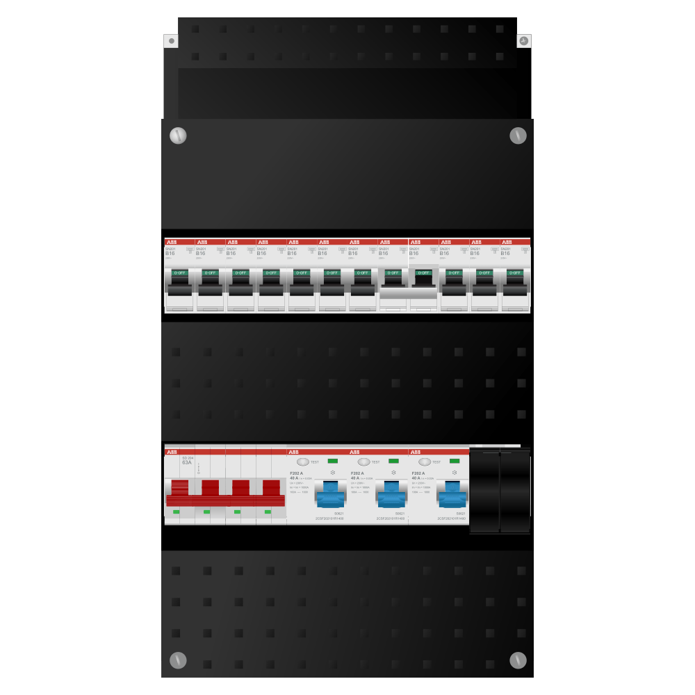 ABB Groepenkast 3 fase 10 groepen + kookgroep SN201