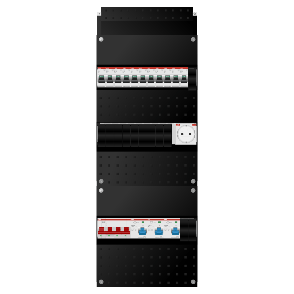 ABB Groepenkast 3 fase 11 groepen + wcd SN201