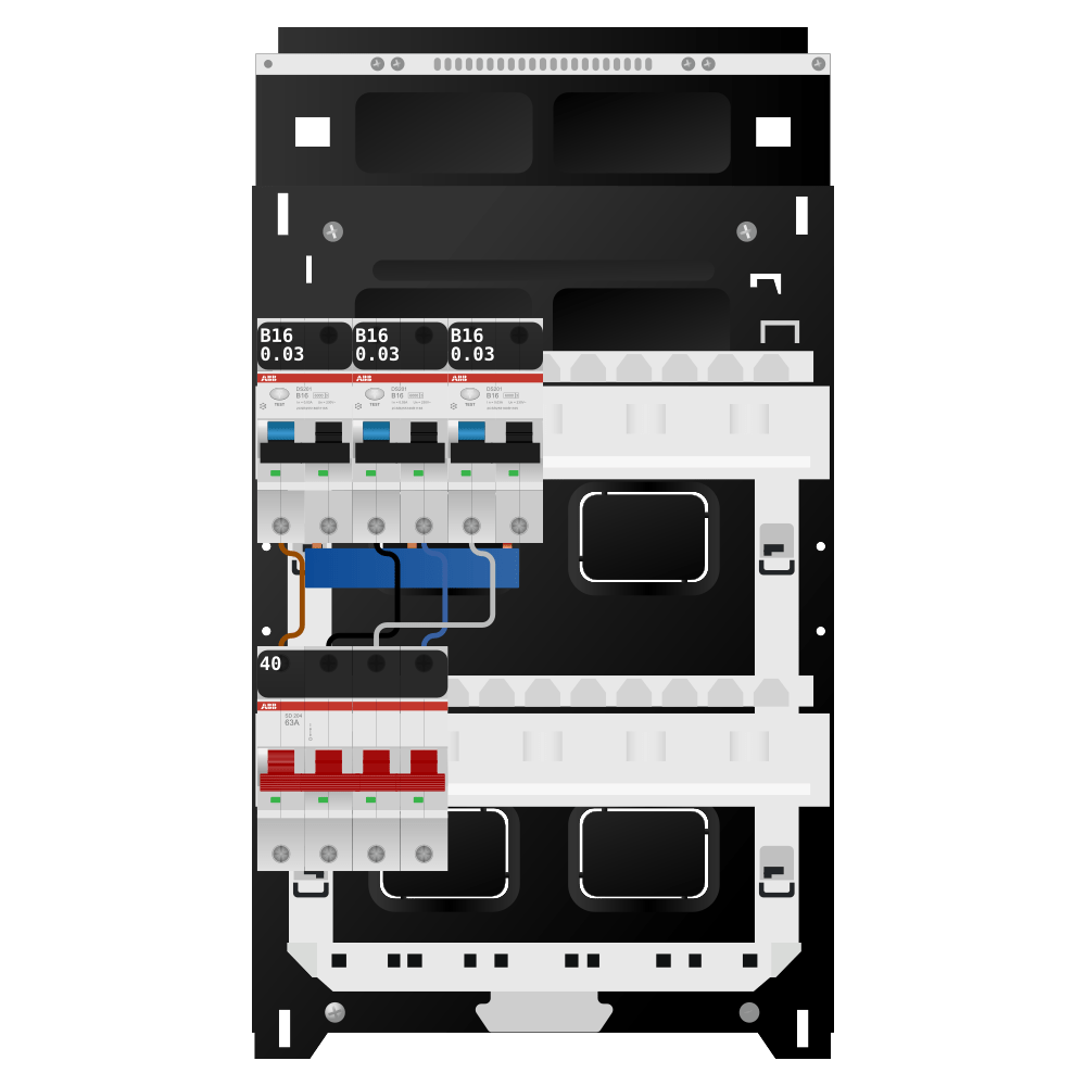 ABB Groepenkast 3 fase 3 alamat SN201