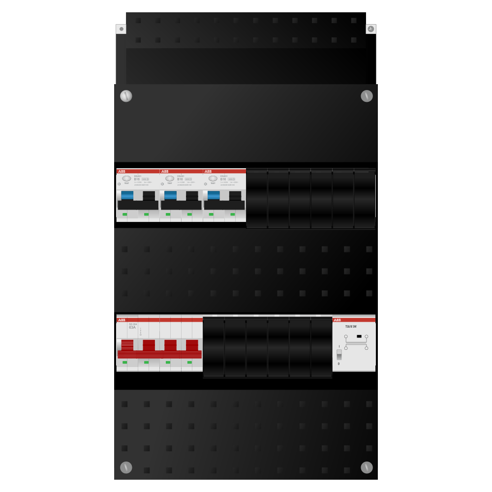 ABB Groepenkast 3 fase 3 alamat + beltrafo SN201