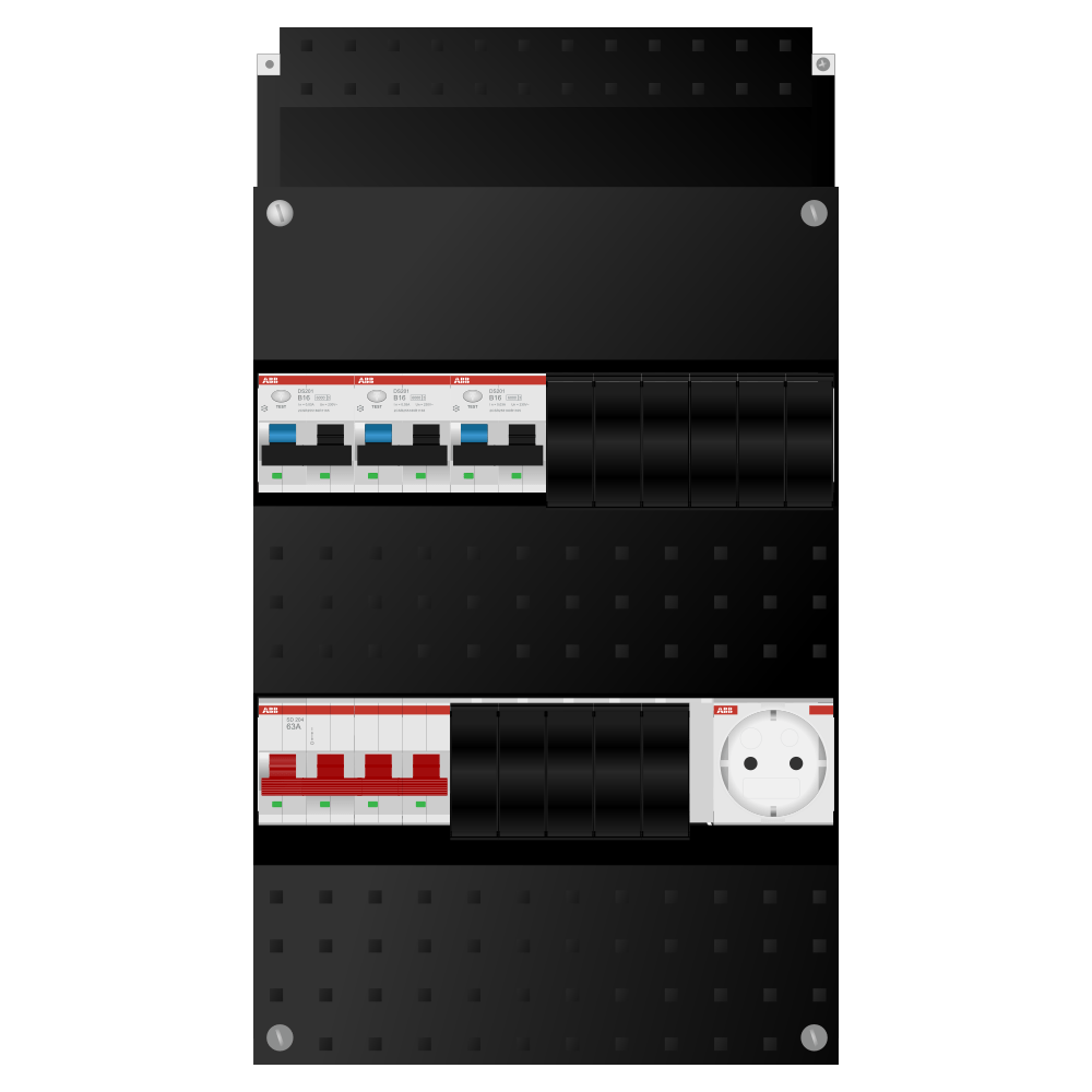 ABB Groepenkast 3 fase 3 alamat + wcd SN201