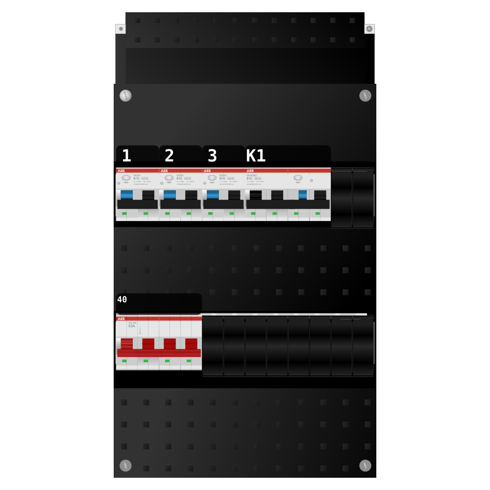 ABB Groepenkast 3 fase 3 alamat + kracht SN201