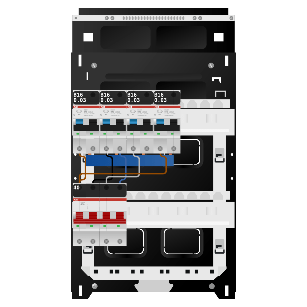 ABB Groepenkast 3 fase 4 alamat SN201