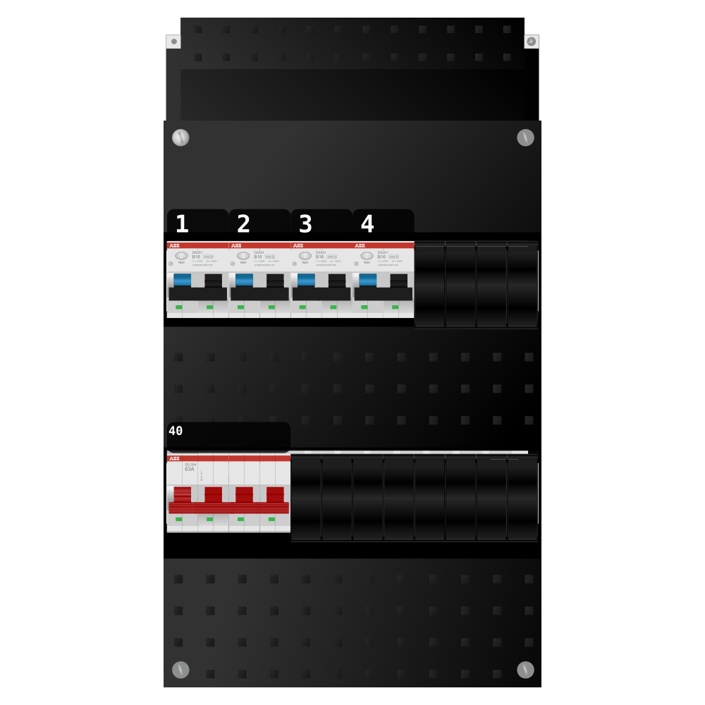 ABB Groepenkast 3 fase 4 alamat SN201