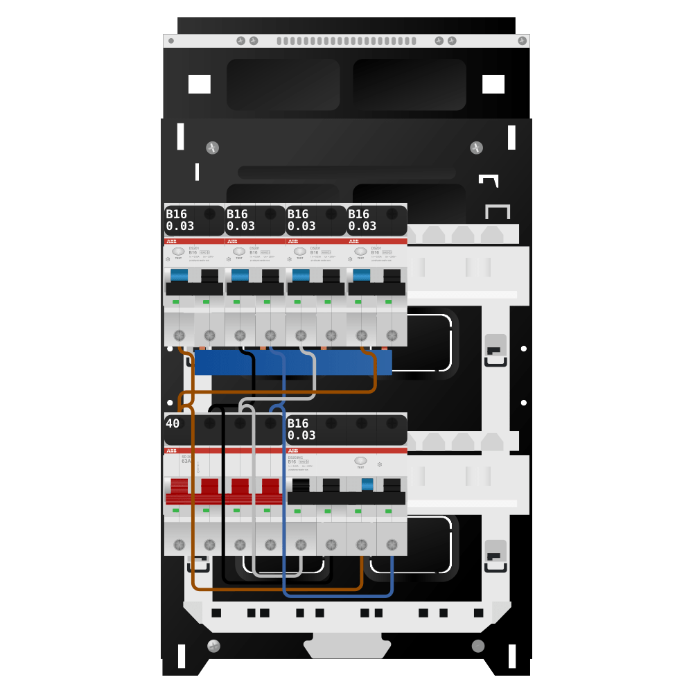 ABB Groepenkast 3 fase 4 alamat + kracht SN201