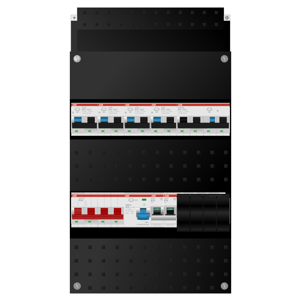 ABB Groepenkast 3 fase 4 alamat + kookgroep + kracht SN201