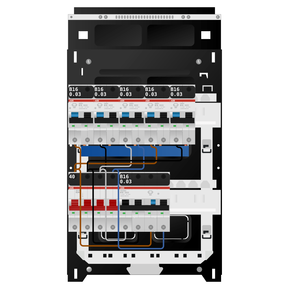 ABB Groepenkast 3 fase 5 alamat + kracht SN201