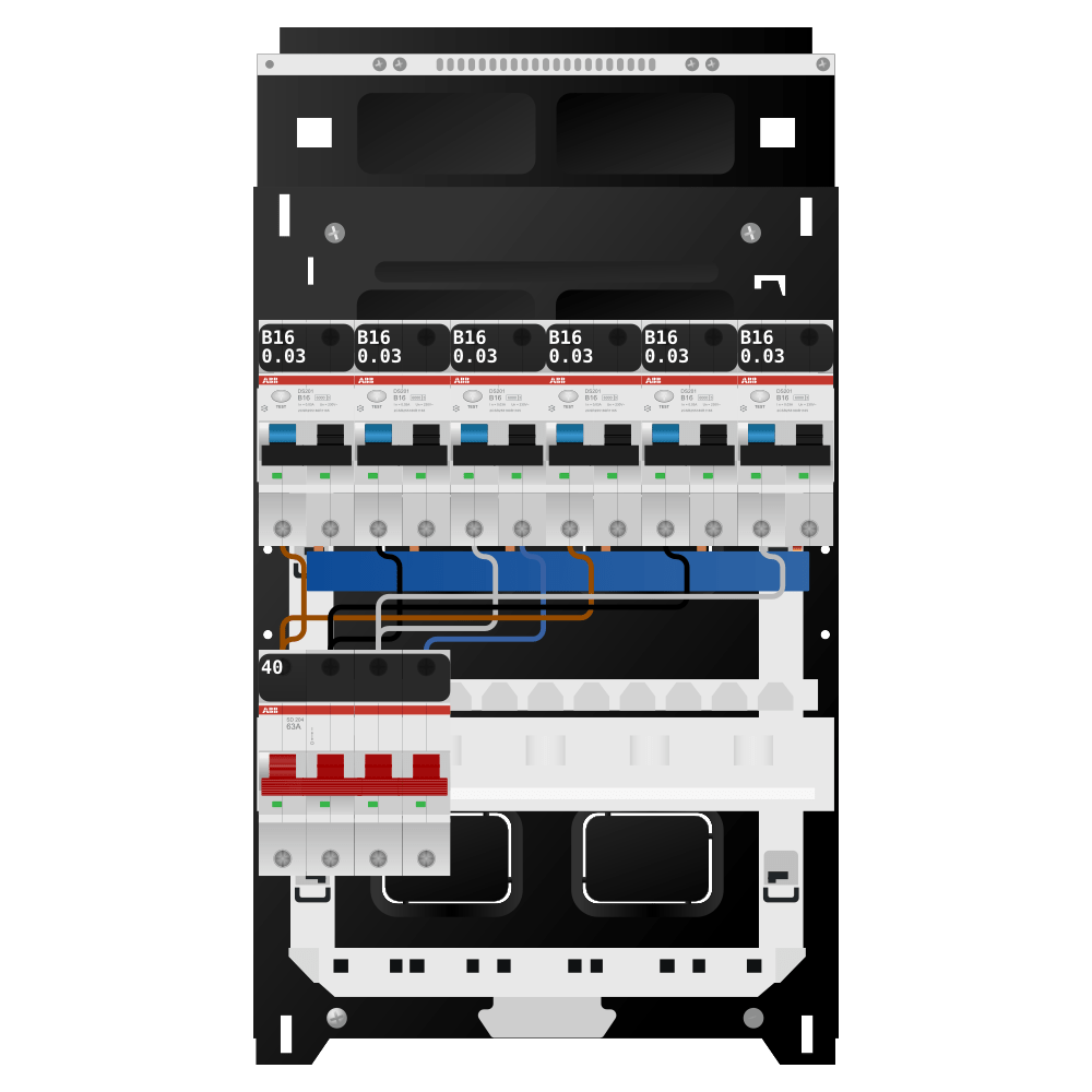 ABB Groepenkast 3 fase 6 alamat SN201