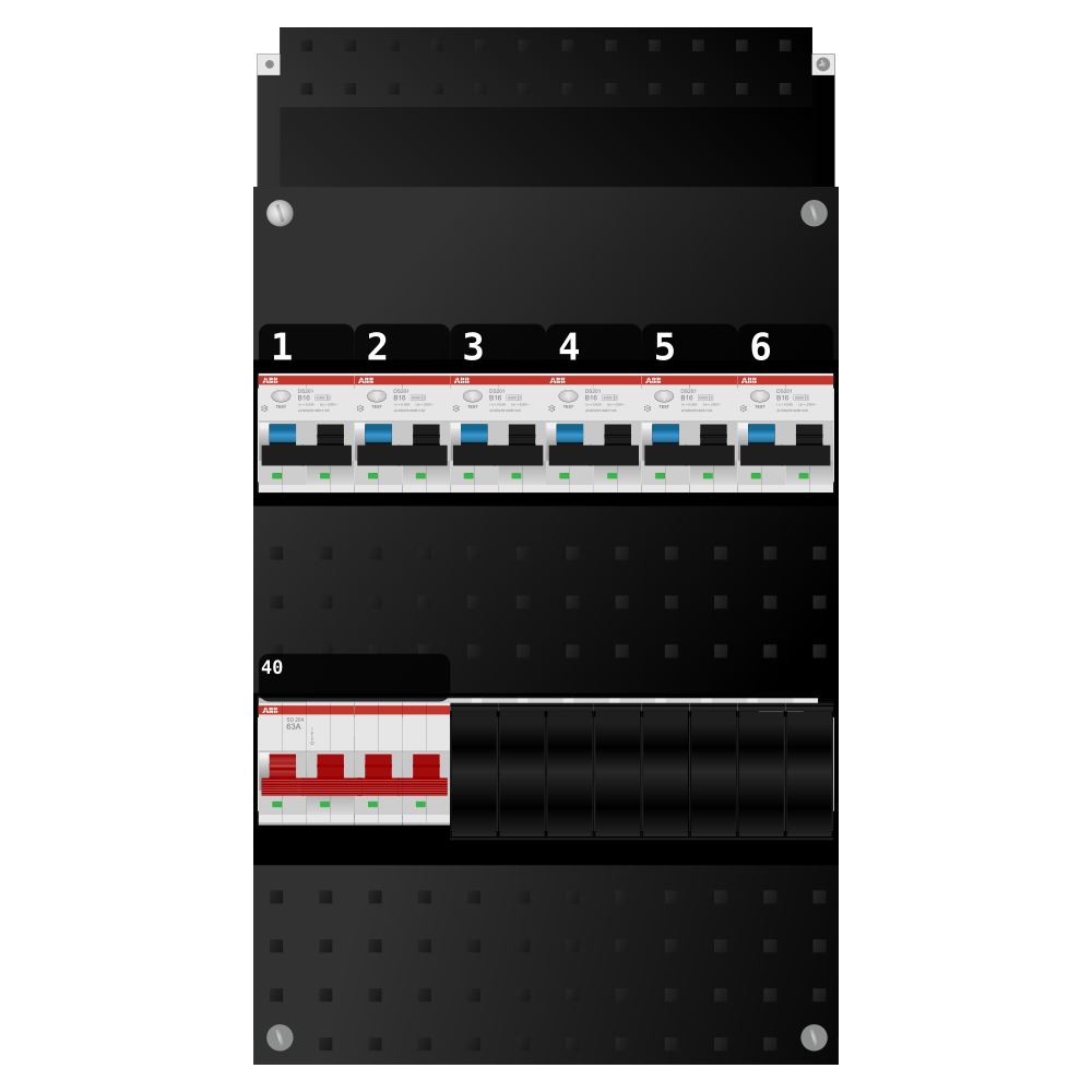 ABB Groepenkast 3 fase 6 alamat SN201