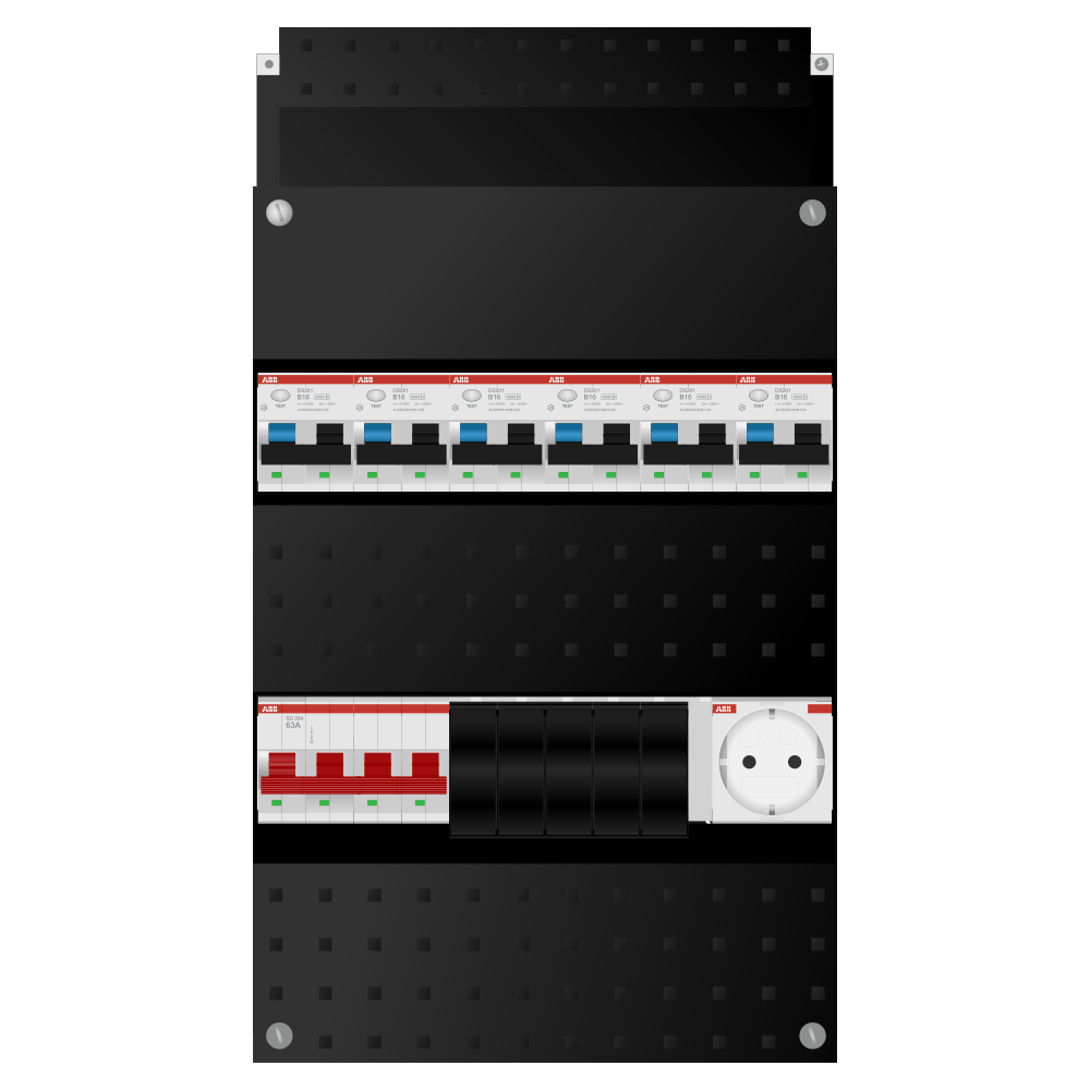 ABB Groepenkast 3 fase 6 alamat + wcd SN201