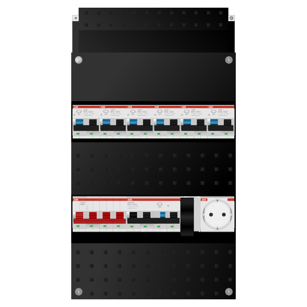 ABB Groepenkast 3 fase 6 alamat + wcd + kracht SN201