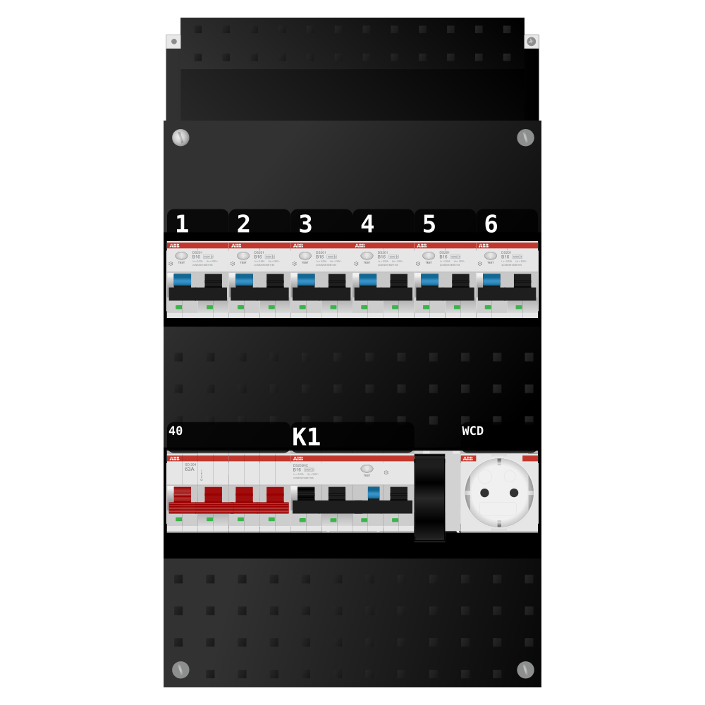 ABB Groepenkast 3 fase 6 alamat + wcd + kracht SN201