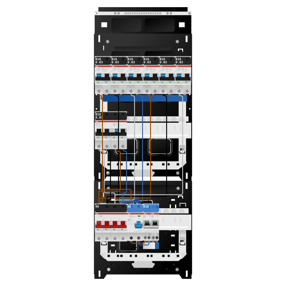 ABB Groepenkast 3 fase 6 alamat + kookgroep + kracht SN201