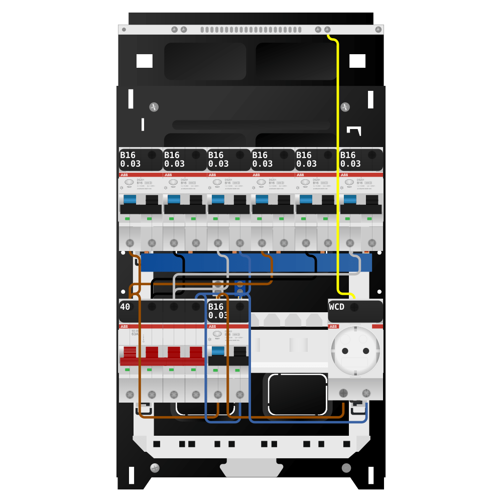 ABB Groepenkast 3 fase 7 alamat + wcd SN201