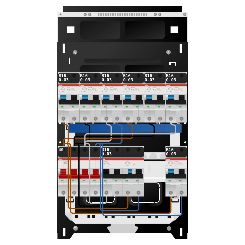 ABB Groepenkast 3 fase 7 alamat + kracht SN201