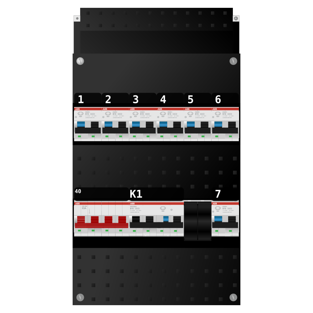 ABB Groepenkast 3 fase 7 alamat + kracht SN201