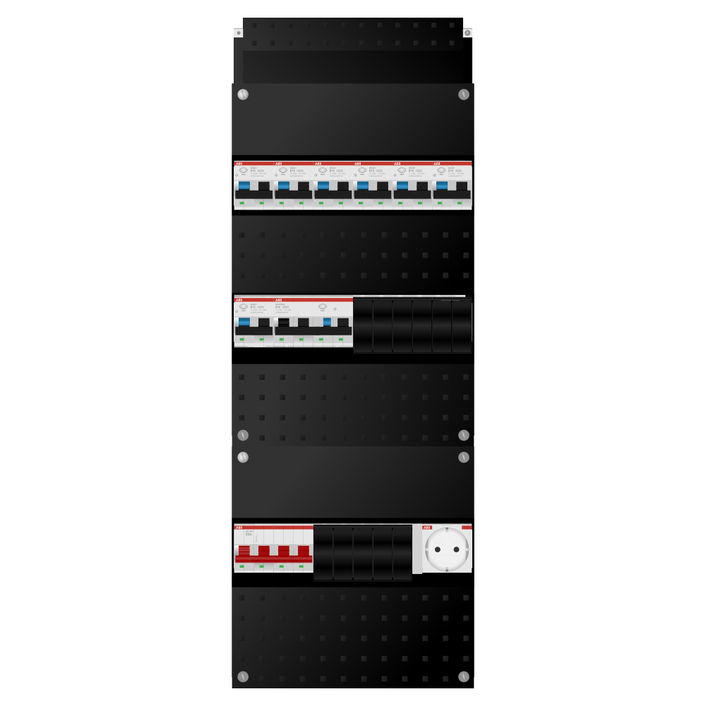ABB Groepenkast 3 fase 7 alamat + wcd + kracht SN201