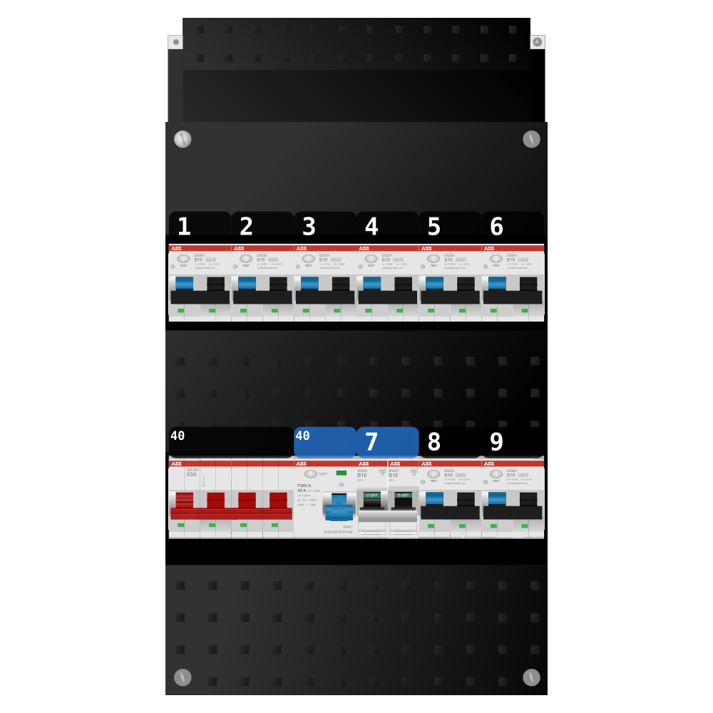 ABB Groepenkast 3 fase 8 alamat + kookgroep SN201