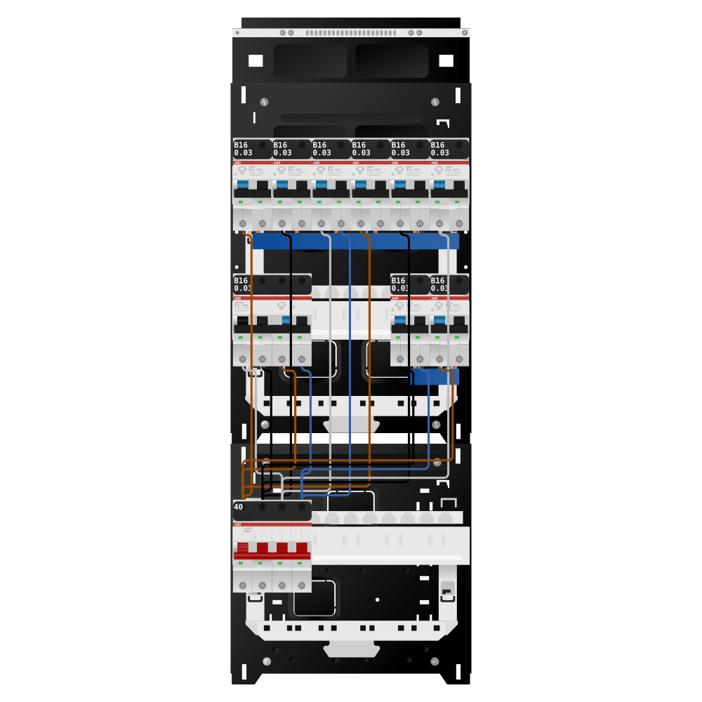 ABB Groepenkast 3 fase 8 alamat + kracht SN201