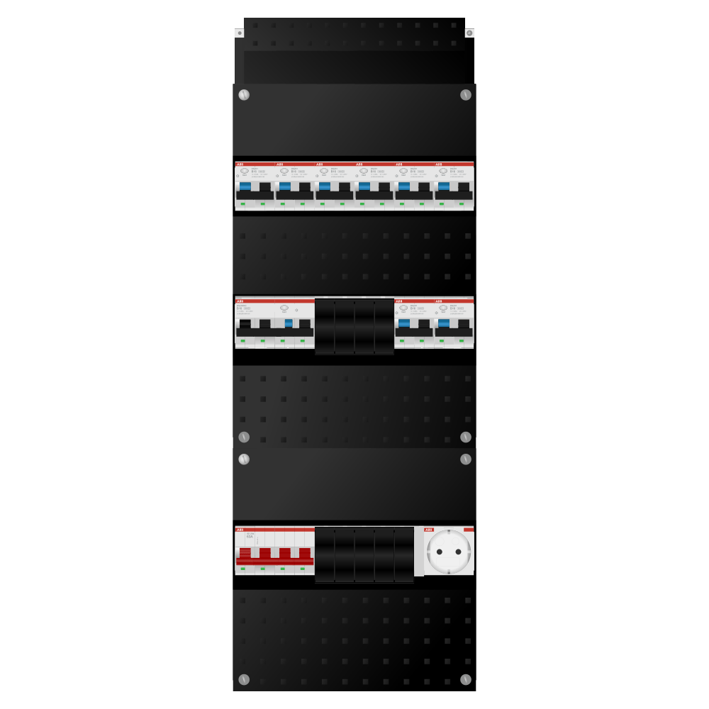 ABB Groepenkast 3 fase 8 alamat + wcd + kracht SN201
