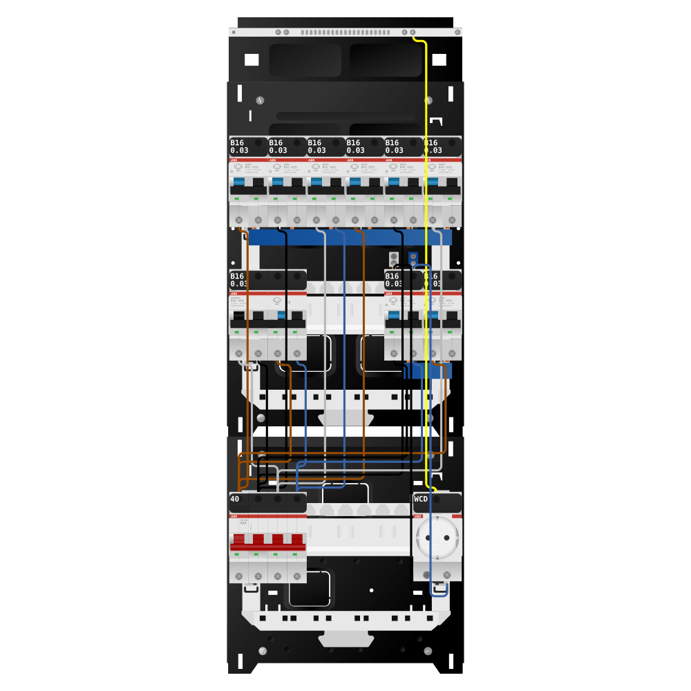 ABB Groepenkast 3 fase 8 alamat + wcd + kracht SN201