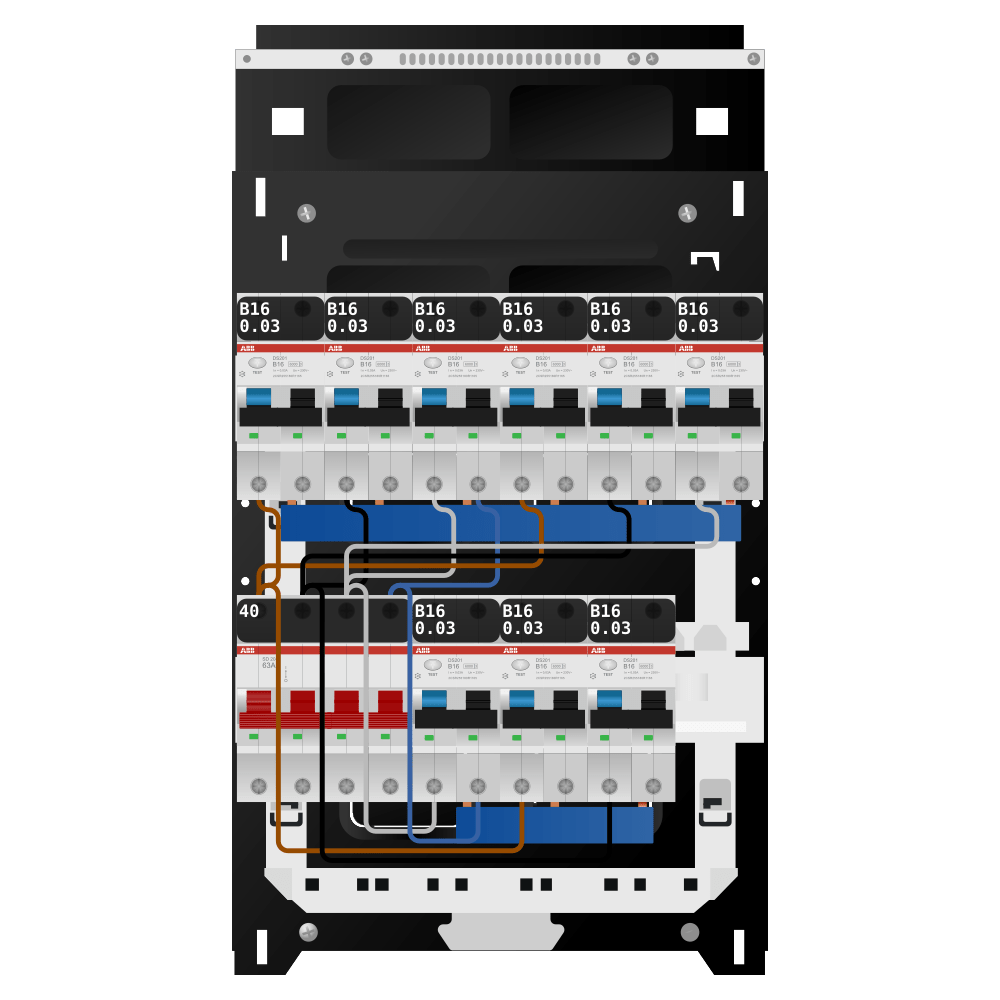 ABB Groepenkast 3 fase 9 alamat SN201