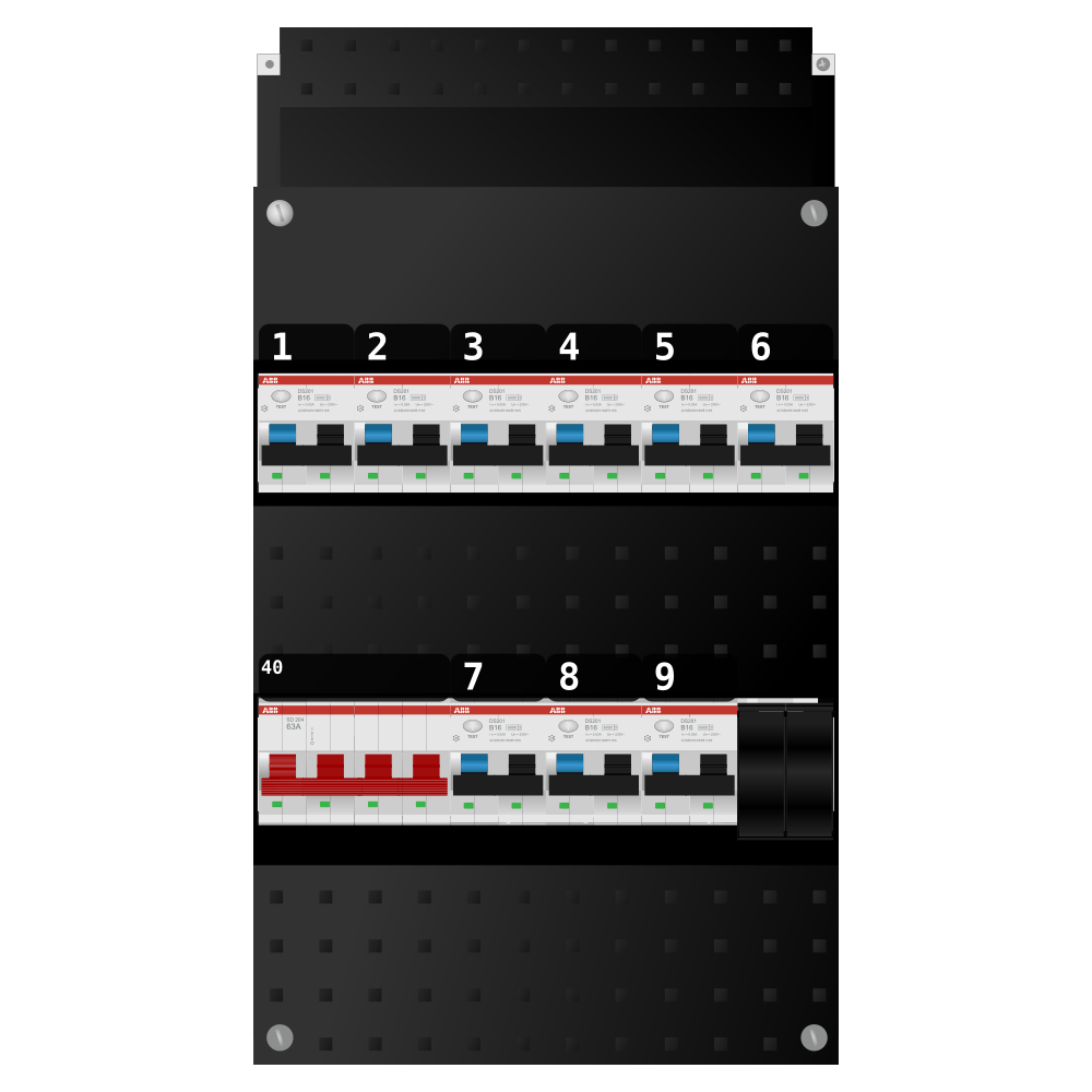 ABB Groepenkast 3 fase 9 alamat SN201