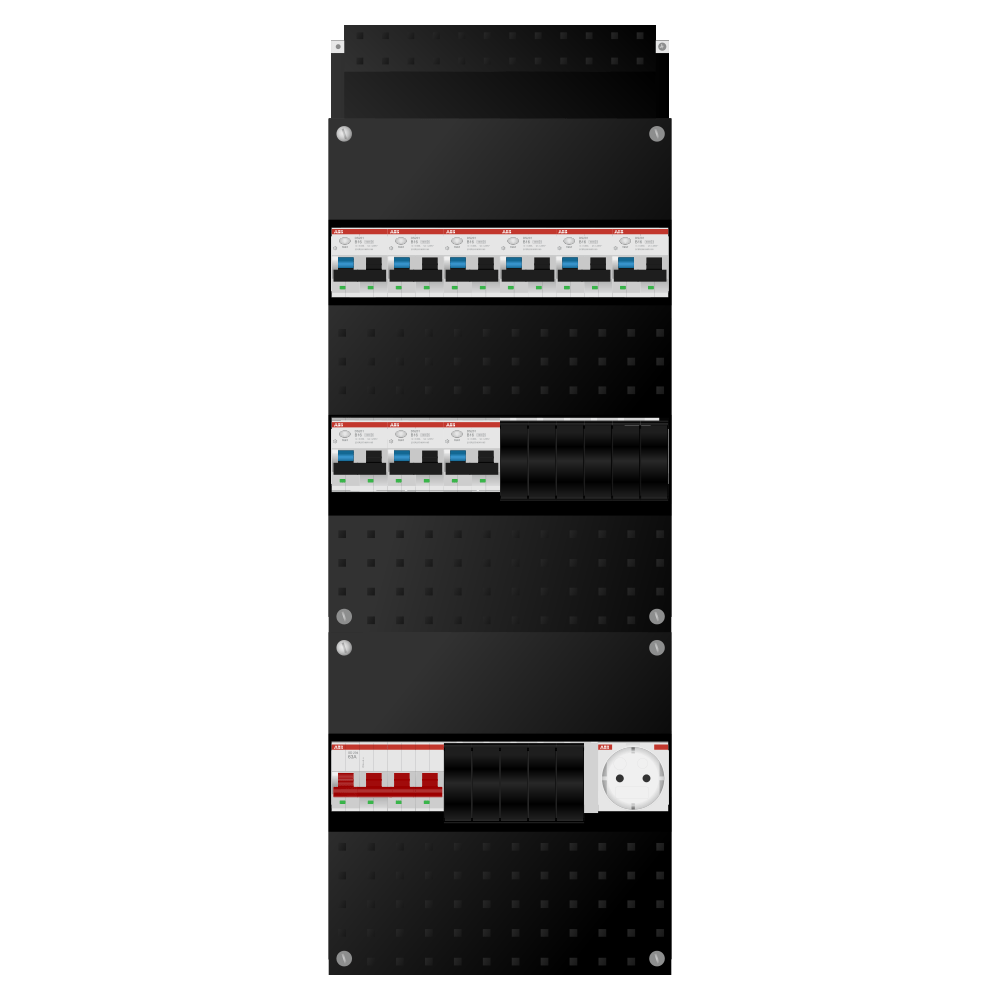 ABB Groepenkast 3 fase 9 alamat + wcd SN201