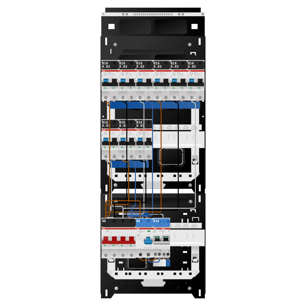 ABB Groepenkast 3 fase 9 alamat + kookgroep SN201