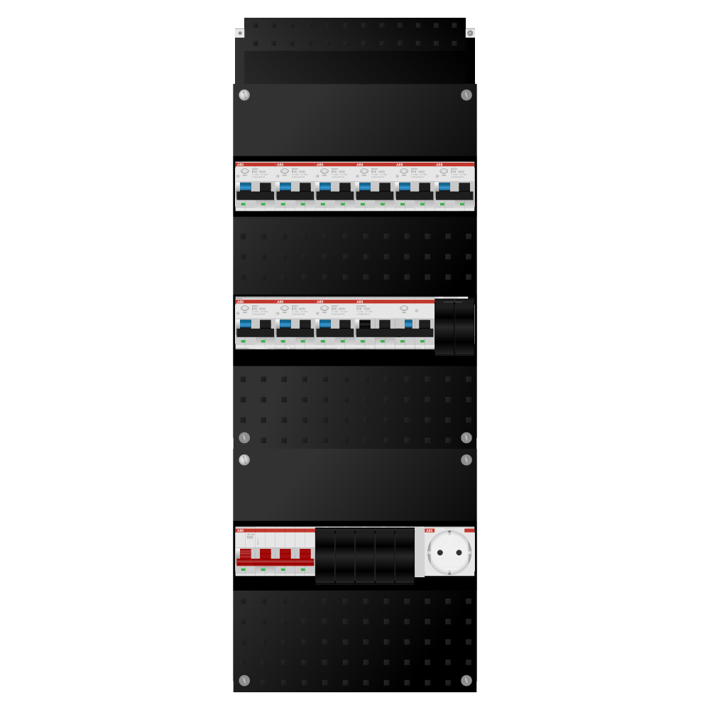 ABB Groepenkast 3 fase 9 alamat + wcd + kracht SN201