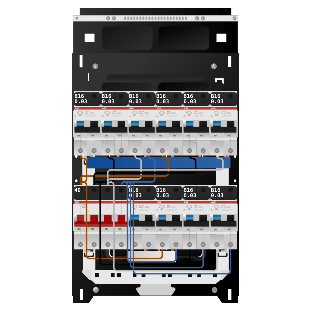 ABB Groepenkast 3 fase 10 alamat SN201