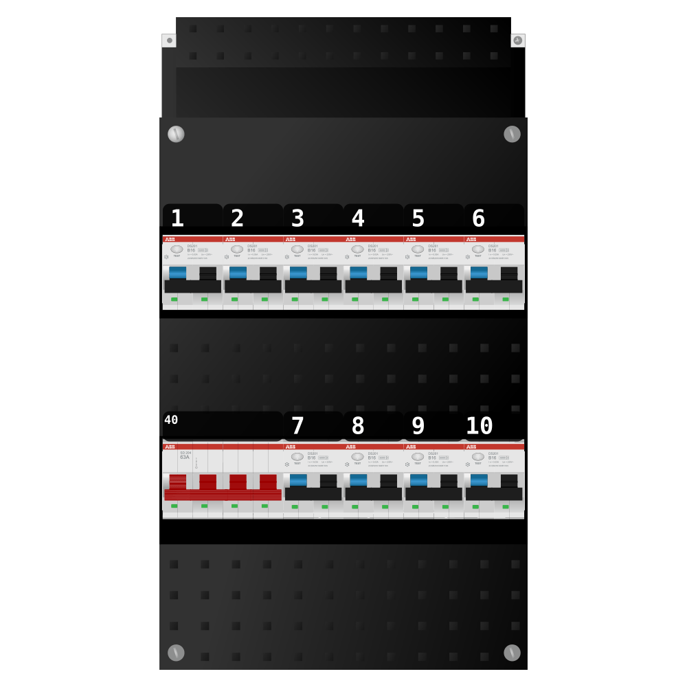 ABB Groepenkast 3 fase 10 alamat SN201