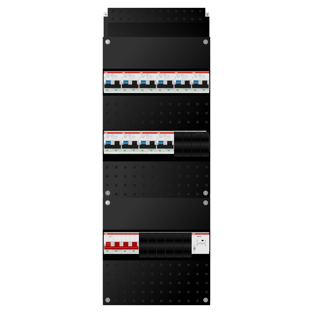 ABB Groepenkast 3 fase 10 alamat + beltrafo SN201