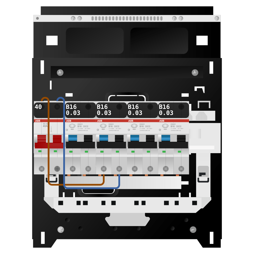 ABB Groepenkast 1 fase 4 alamat SN201