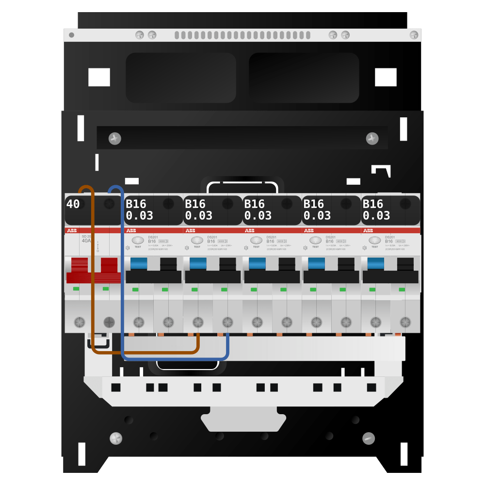 ABB Groepenkast 1 fase 5 alamat SN201
