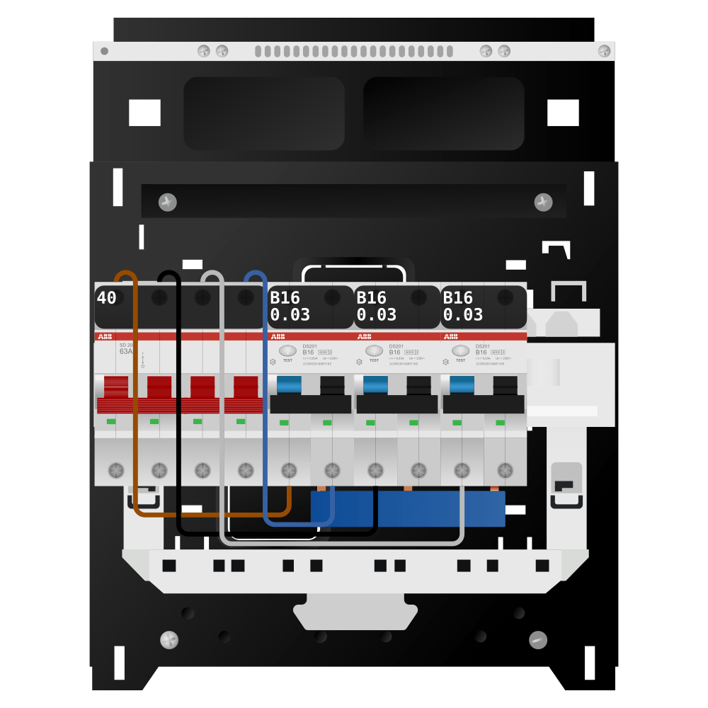ABB Groepenkast 3 fase 3 alamat SN201