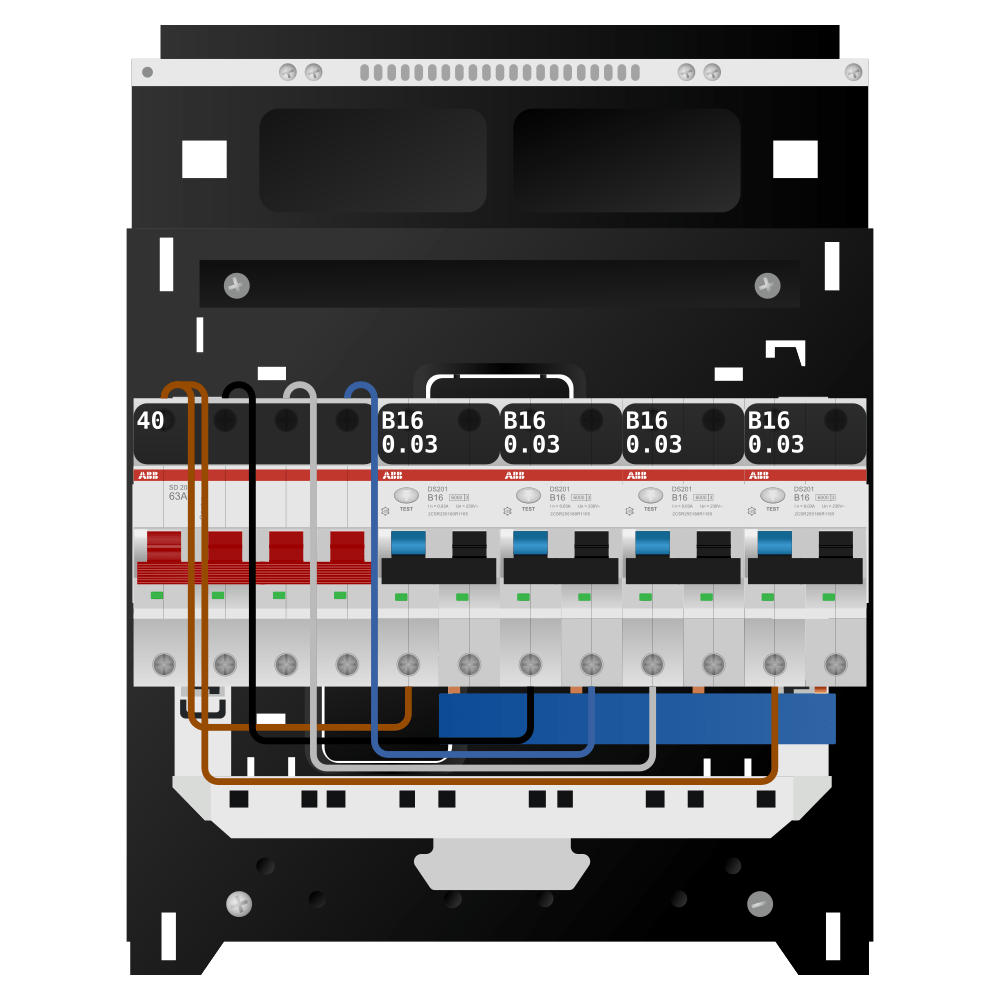 ABB Groepenkast 3 fase 4 alamat SN201
