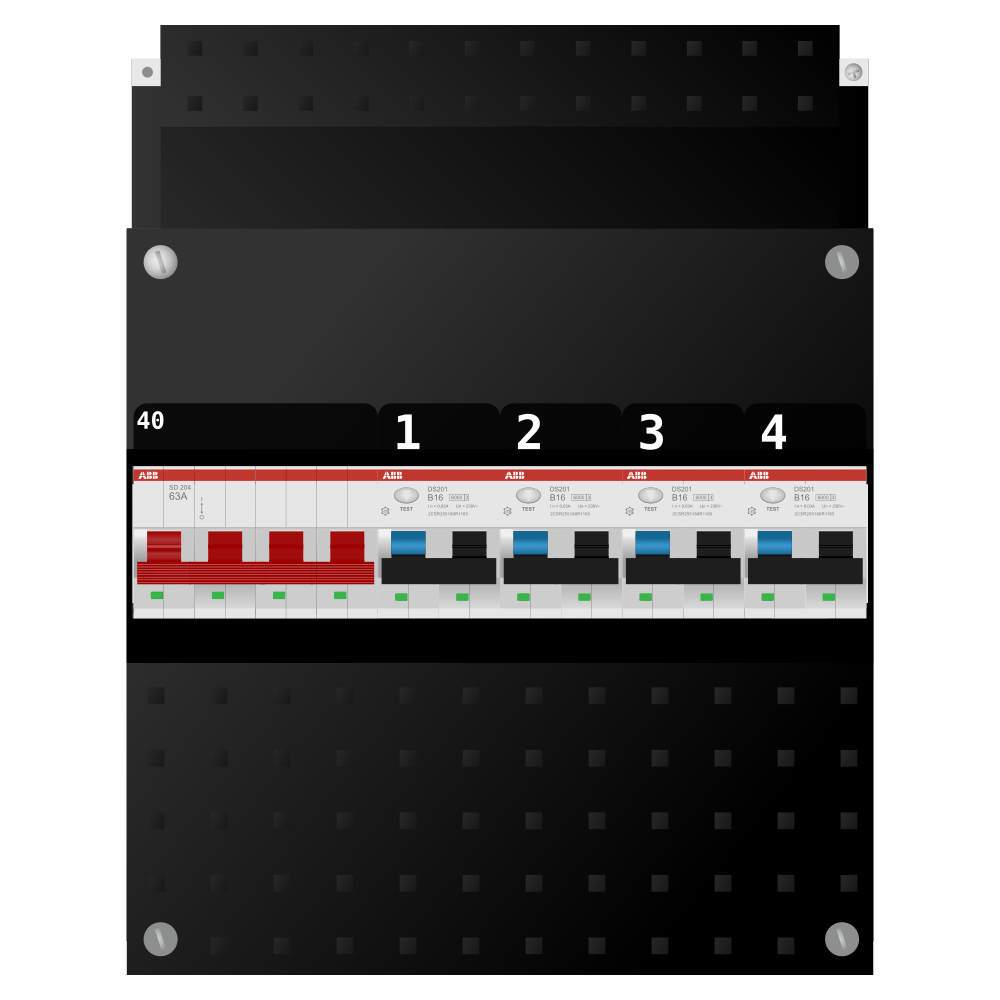 ABB Groepenkast 3 fase 4 alamat SN201