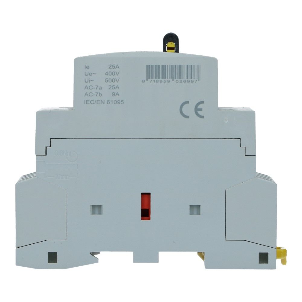 Installatierelais handbediend 25A 24VAC 4 NO