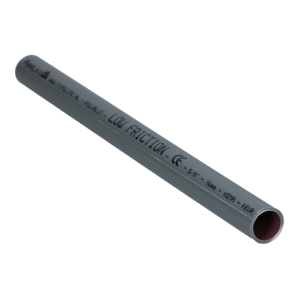 Installatiebuis slagvast hostalit grijs 16mm Polvalit VSV Low Friction lengte 2 - 100 meter