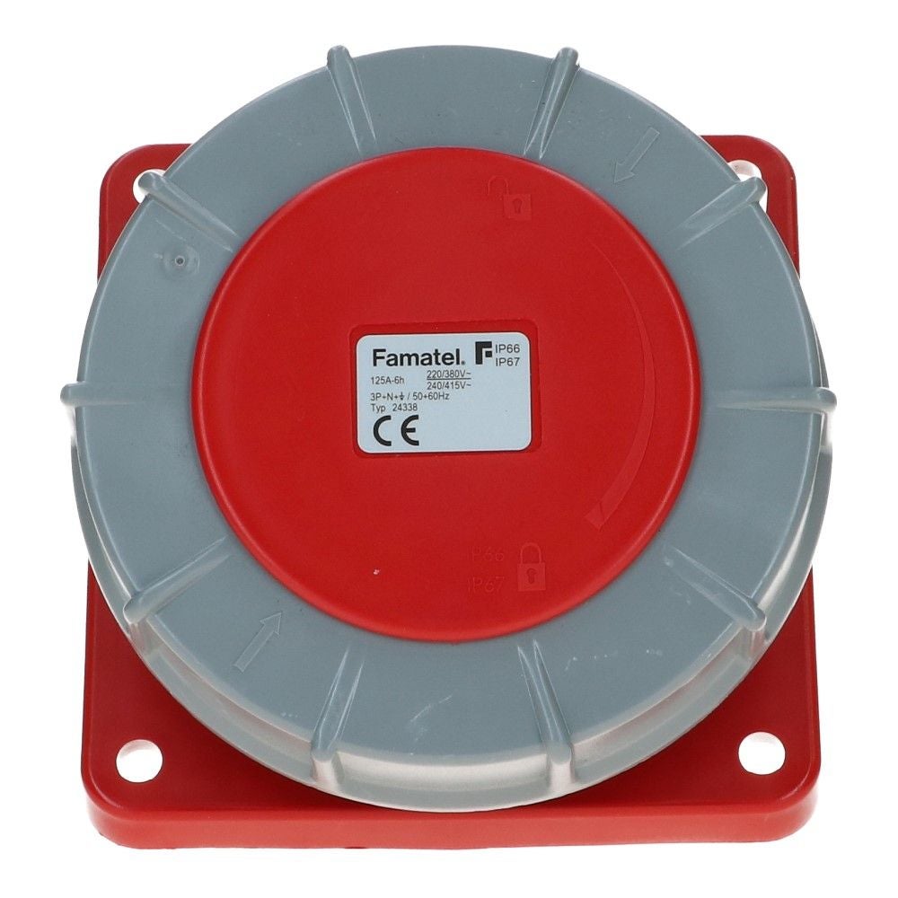 CEE female 5 polig 6H 125A IP67 inbouw wcd 220-240VAC